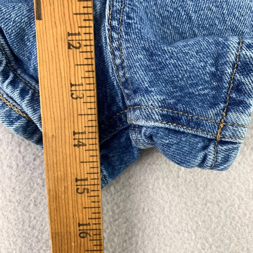 ASOS Design Denim Shorts Women 10 Blue High Rise Mom Fit Stretch